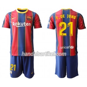 FC Barcelona Frenkie de Jong 21 Kinder Heim Trikotsatz 2020/21 Kurzarm (+ Kurze Hosen)